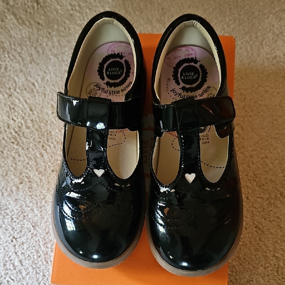 Livie & Luca Shiny Black Dress Shoes for Kids